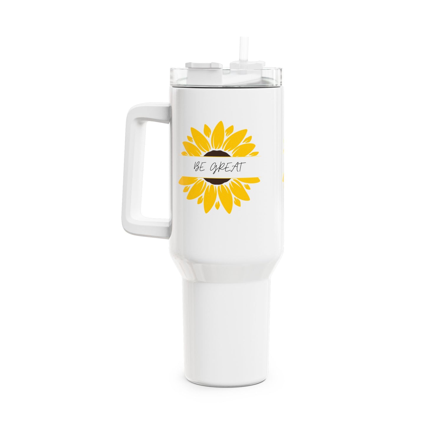 40oz Sunflower Tumbler - Be Great Motivational Cup