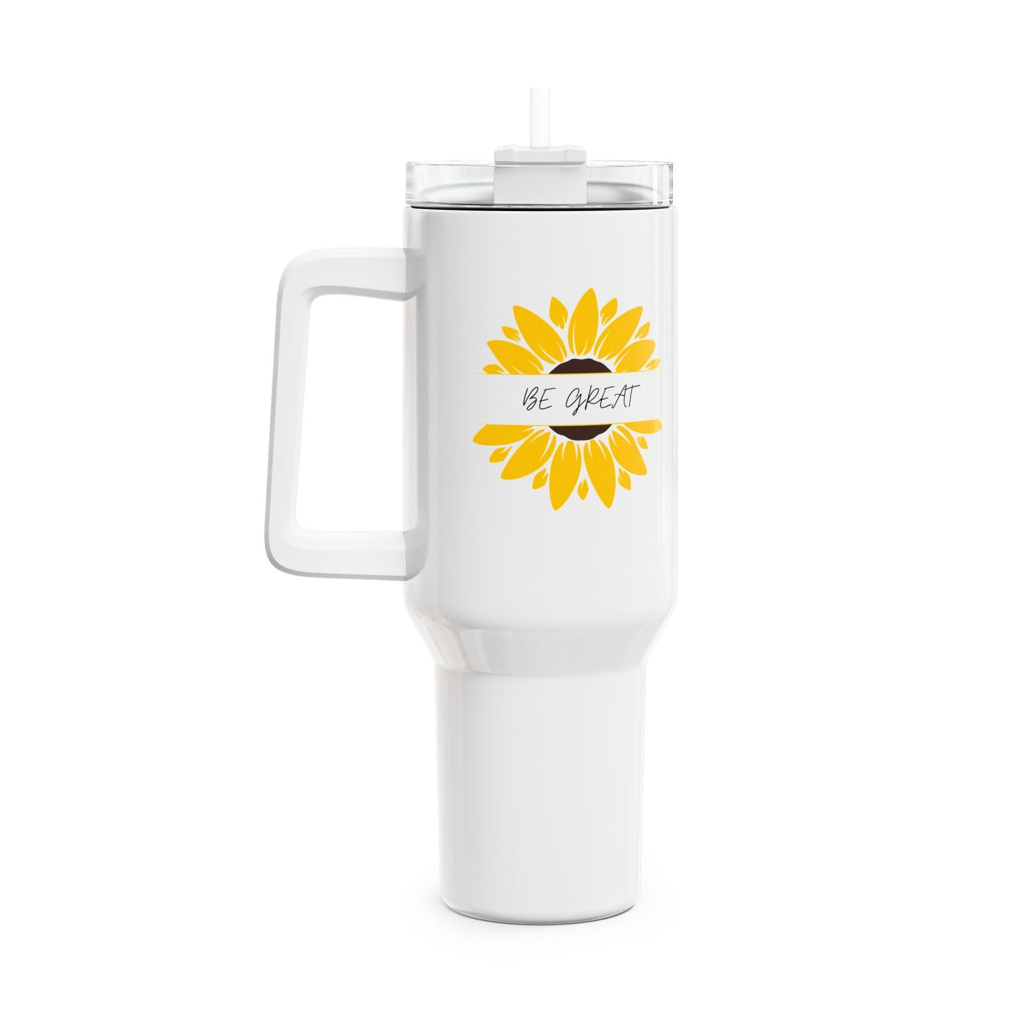 40oz Sunflower Tumbler - Be Great Motivational Cup