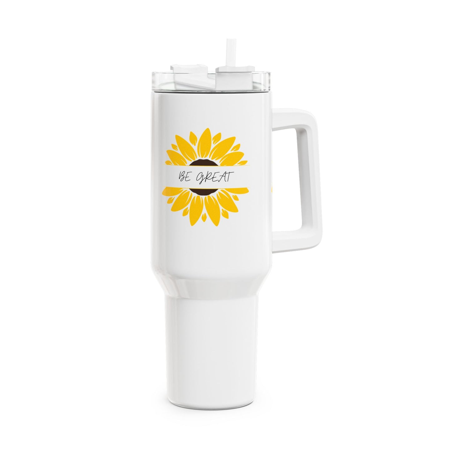 40oz Sunflower Tumbler - Be Great Motivational Cup