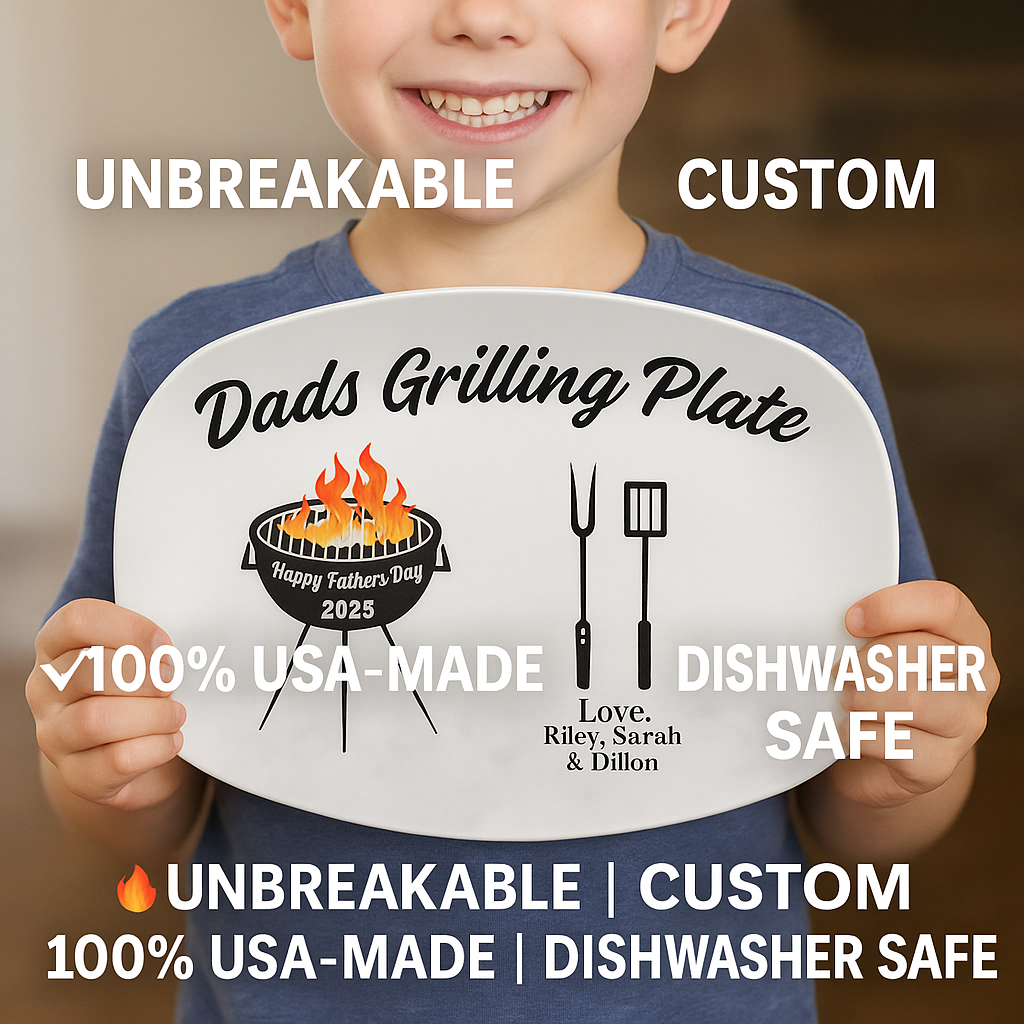 Personalized Daddy's Grilling Plate |Fathers Day Gift From Kids|Grill Gifts|