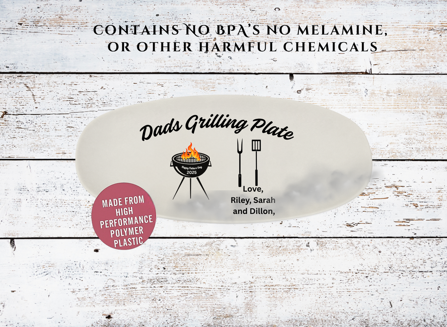 Personalized Daddy's Grilling Plate |Fathers Day Gift From Kids|Grill Gifts|