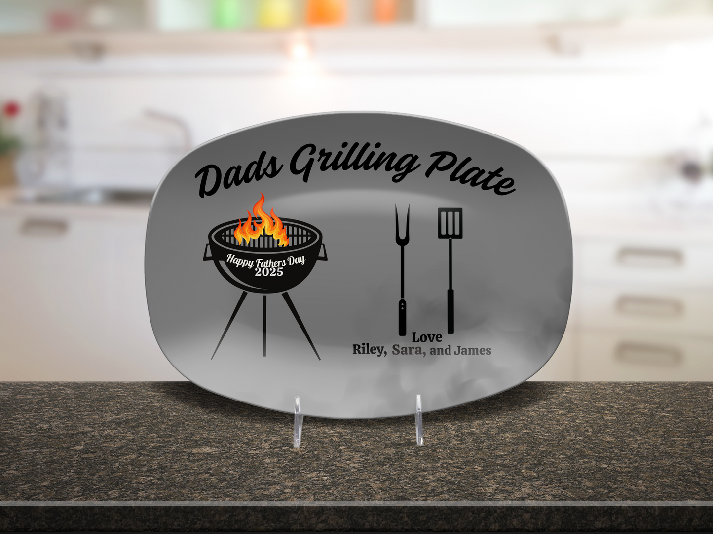 Personalized Daddy's Grilling Plate |Fathers Day Gift From Kids|Grill Gifts|