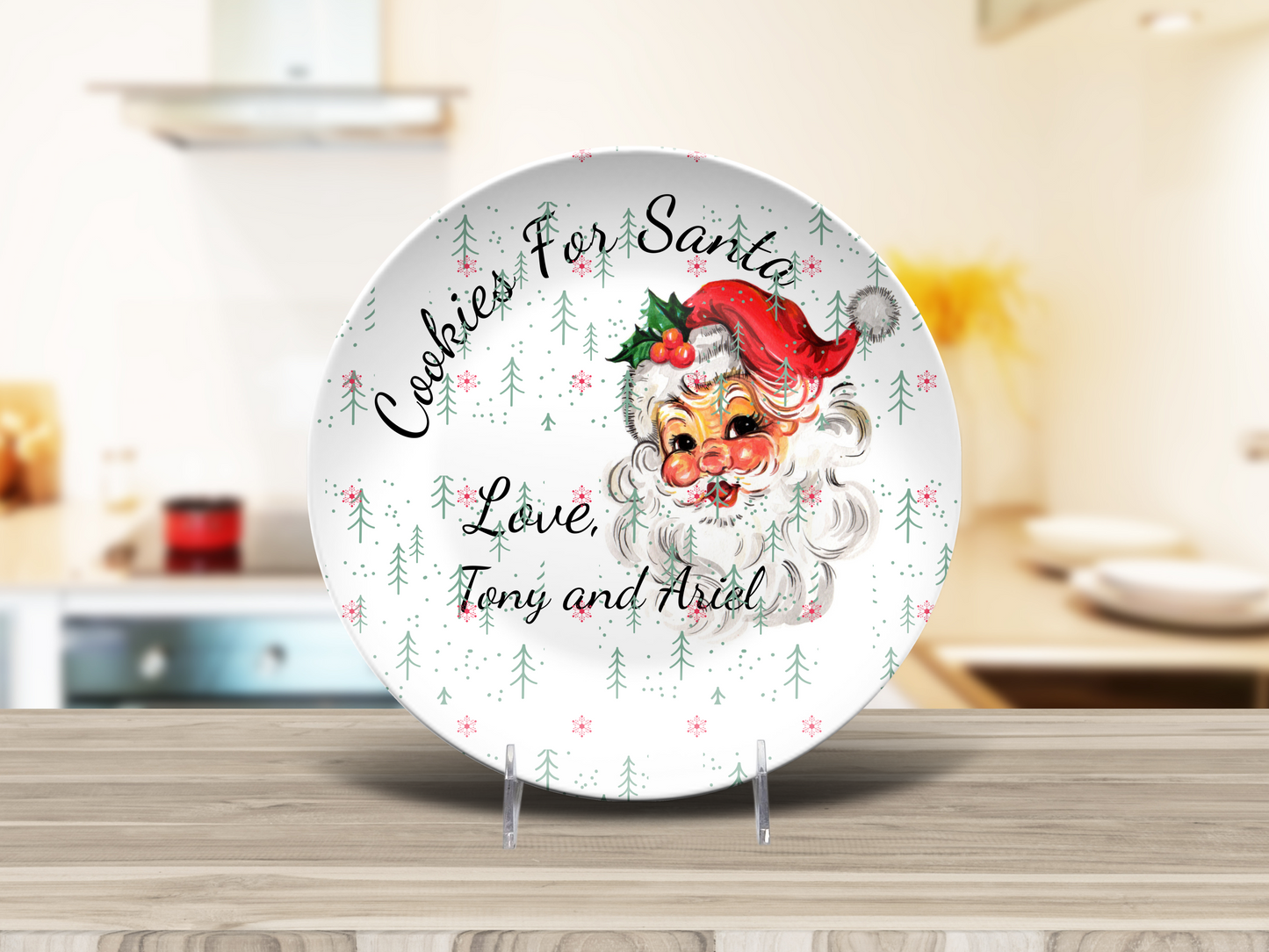 Personalized Cookies For Santa Holiday Plate