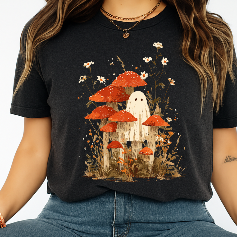 Cottagecore Ghost & Amanita Mushroom – Bella+Canvas® Unisex Jersey