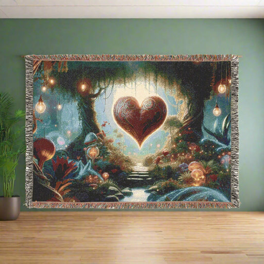 Heart Woven Blanket - Enchanted Garden Design