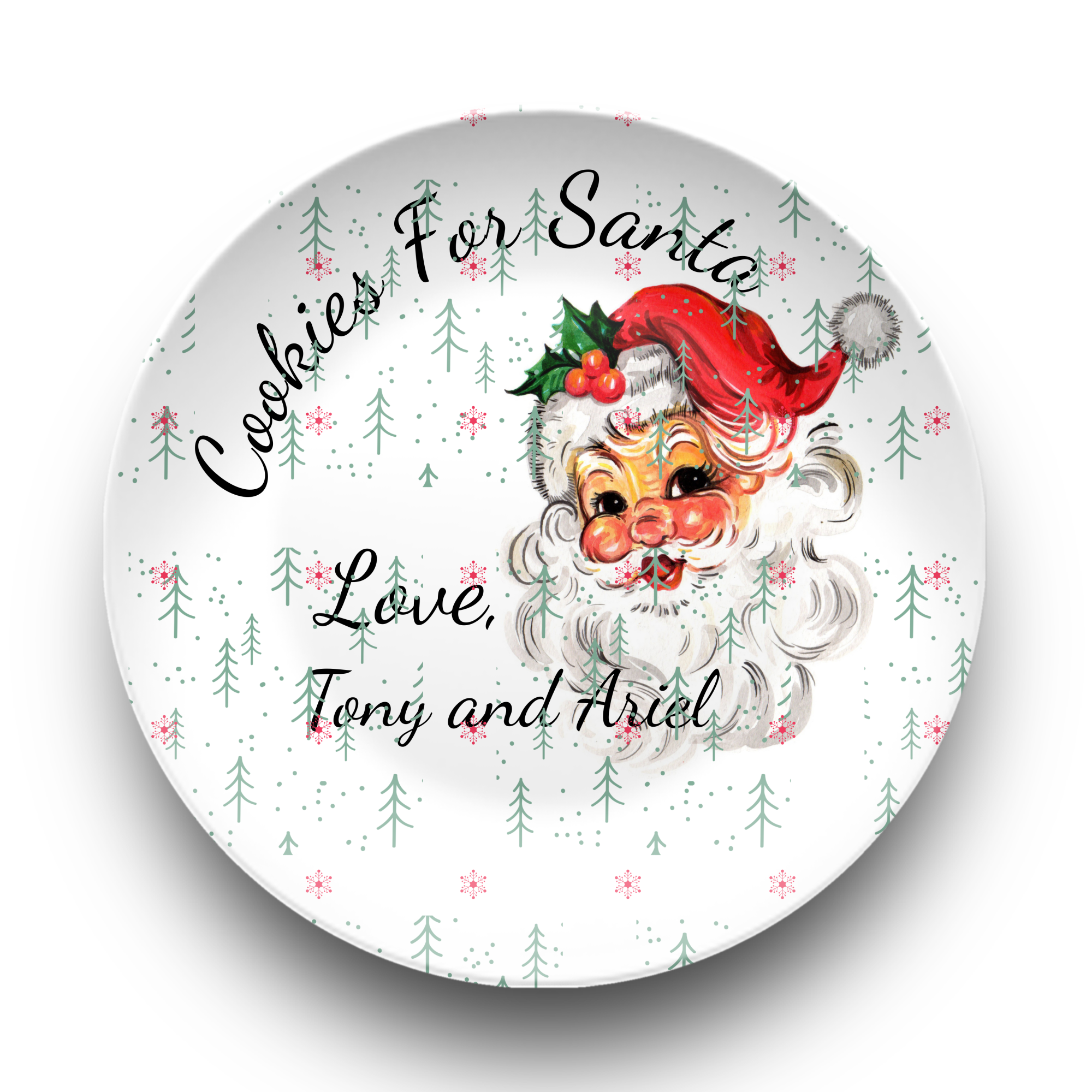 Personalized Cookies For Santa Holiday Plate