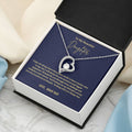 To My Daughter Forever Love Necklace | 14k White Gold Interlocking Hearts 6.5mm CZ | Meaningful Father Daughter Gift with Message Card