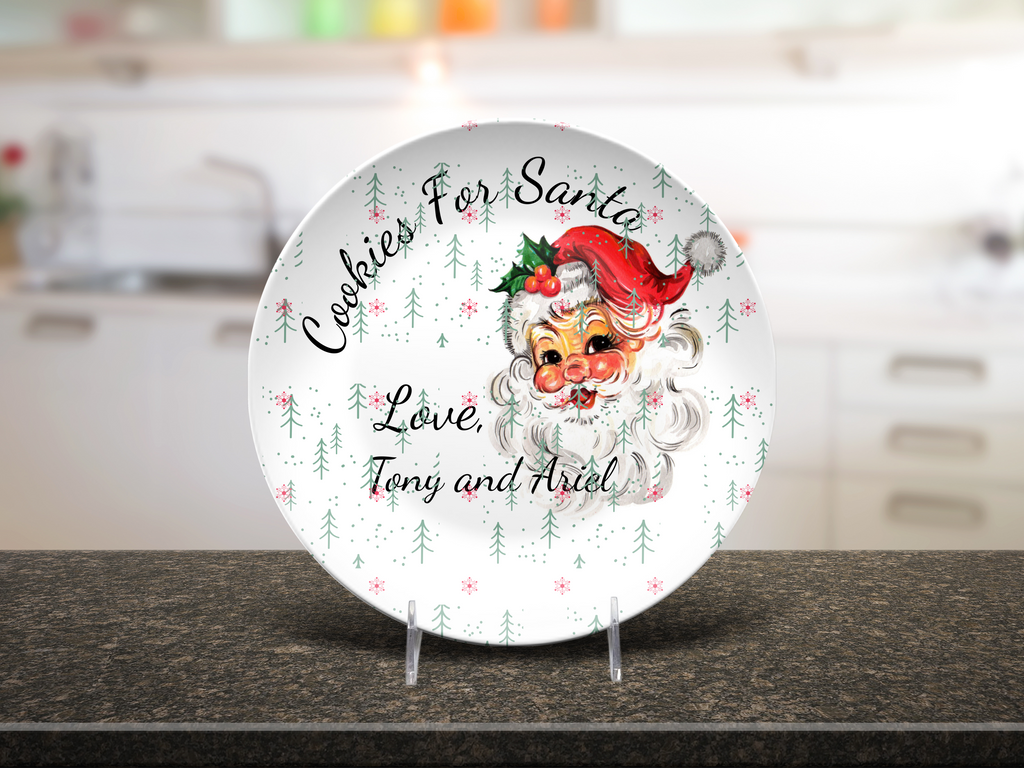Personalized Cookies For Santa Holiday Plate