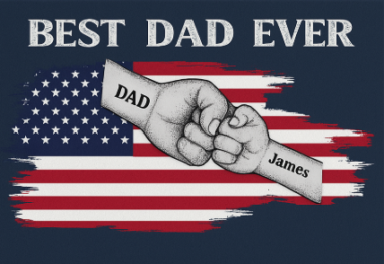 "Best Dad Ever Fist- Bump Canvas"|Personalized wall art. 🔥 Limited Father’s Day Sale – 30 % OFF + FREE US Shipping
