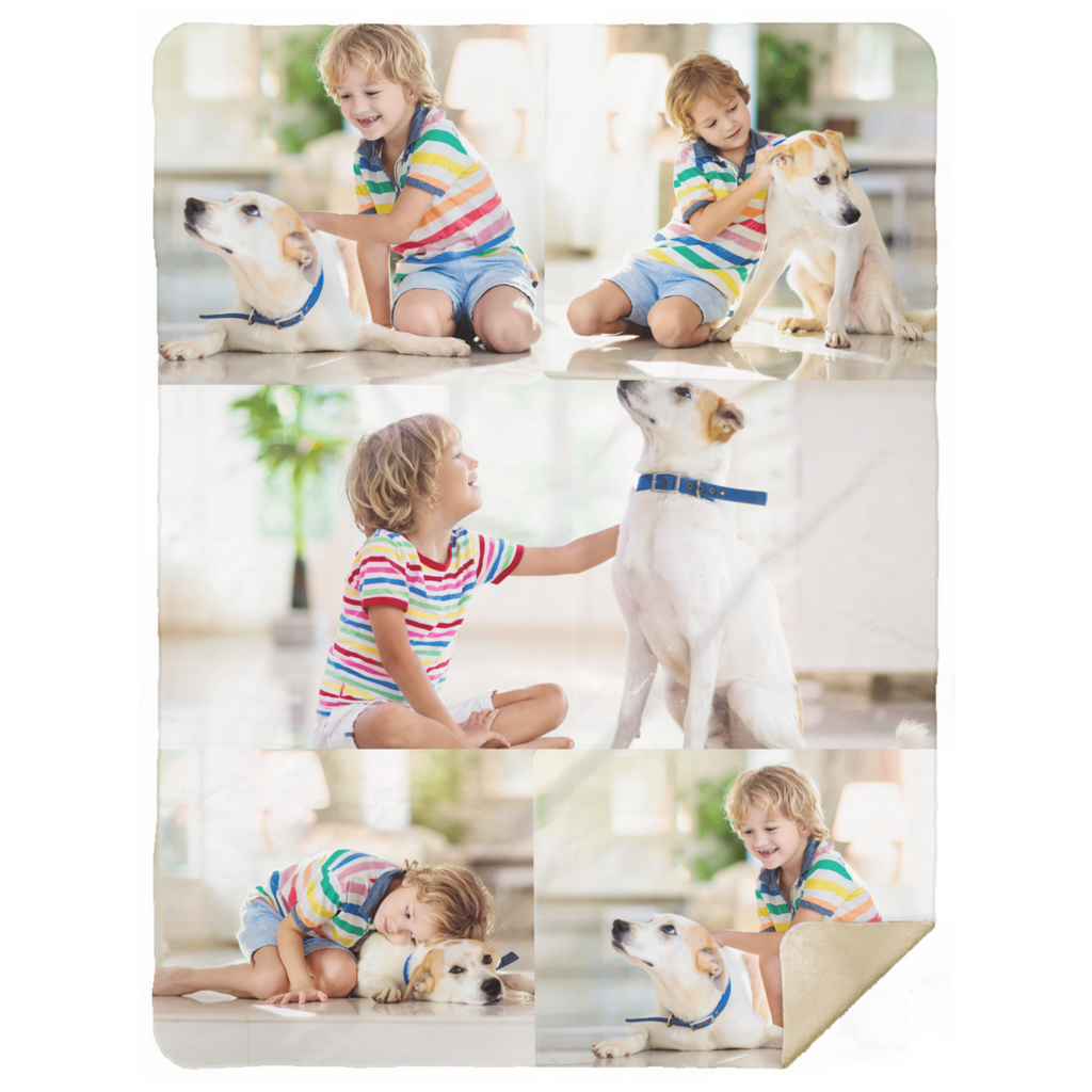 Custom Photo Collage[ Premium Sherpa Blanket] Personalized