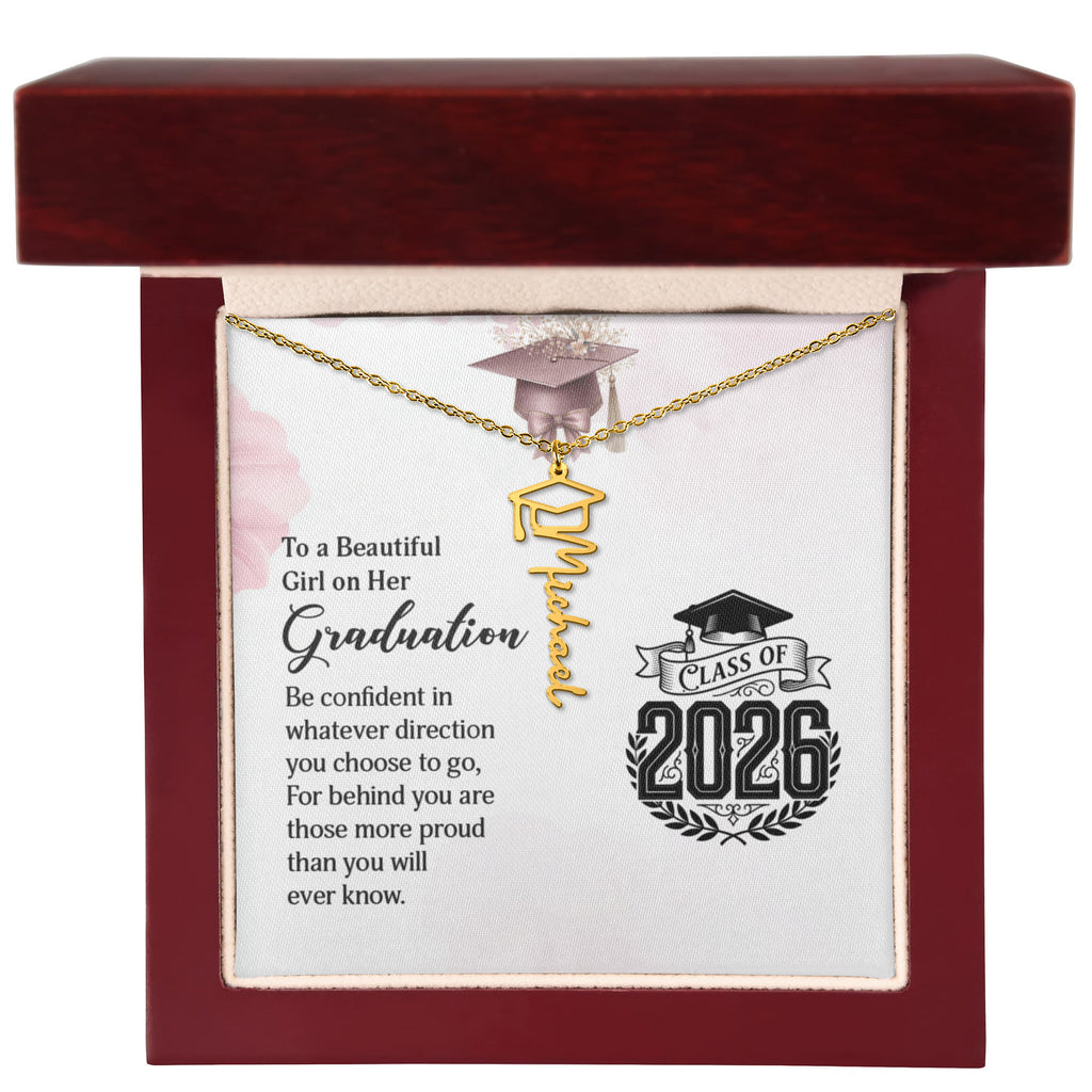 To a Beautiful Girl on Her Graduation Card, Class of 2026 Graduation Greeting Card, Proud Message Card for Daughter Granddaughter Niece, Pink Floral Cap