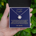 To My Beautiful Daughter Love Knot Necklace | Father Daughter Gift from Dad | "I'll Always Be Your Protector" Message Card