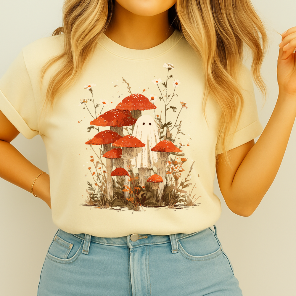 Cottagecore Ghost & Amanita Mushroom – Bella+Canvas® Unisex Jersey
