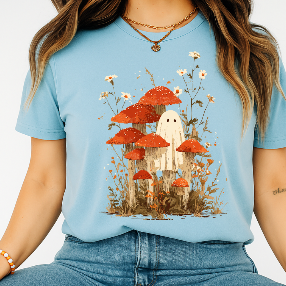 Cottagecore Ghost & Amanita Mushroom – Bella+Canvas® Unisex Jersey