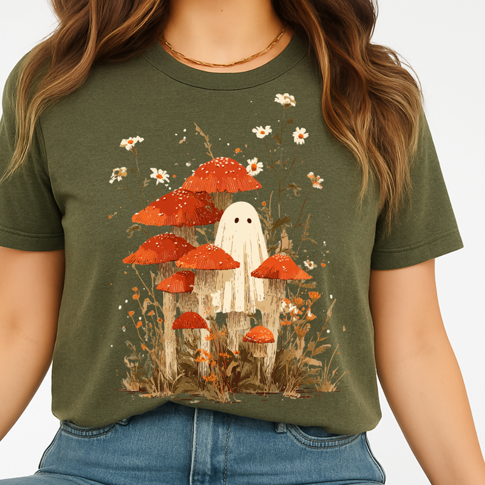 Cottagecore Ghost & Amanita Mushroom – Bella+Canvas® Unisex Jersey