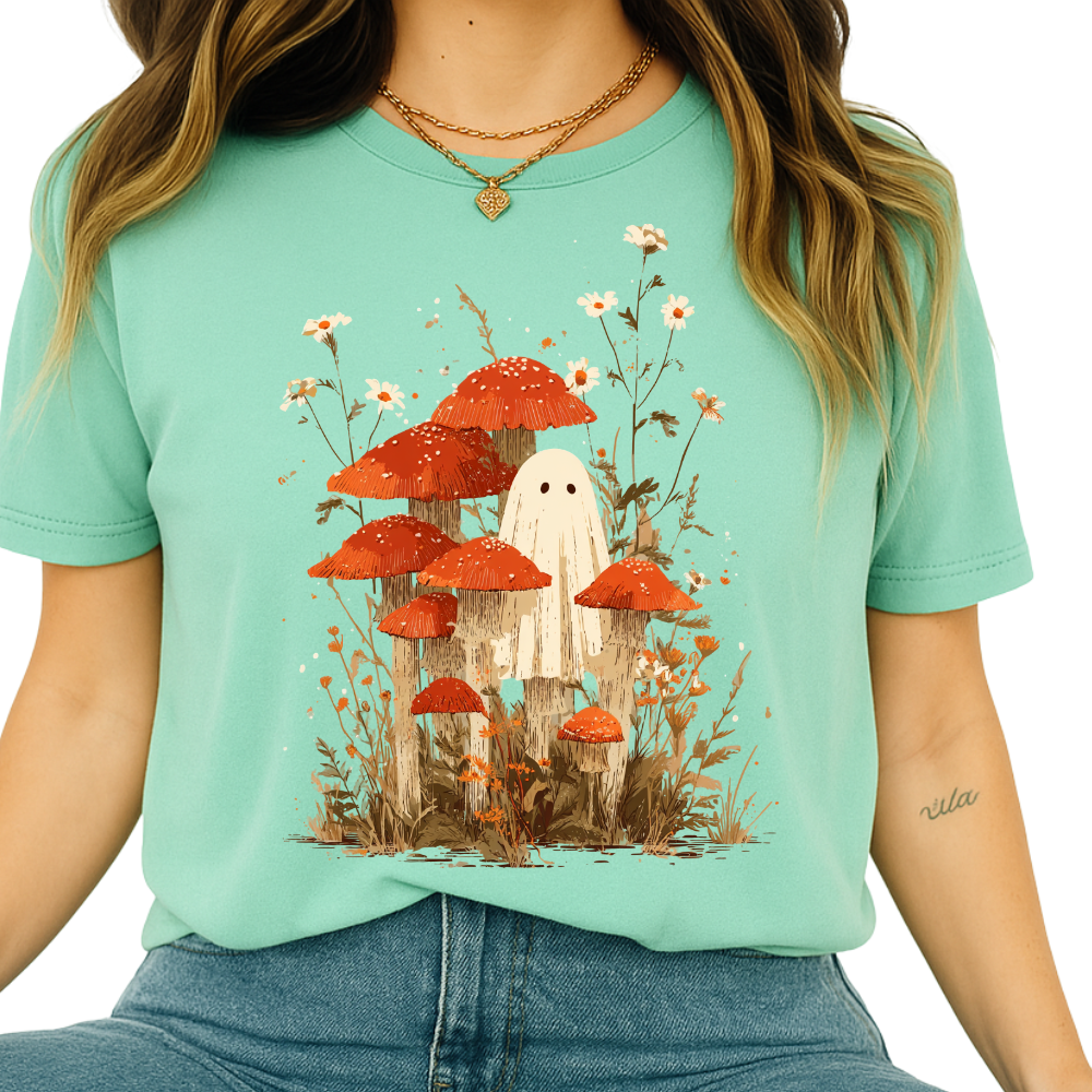 Cottagecore Ghost & Amanita Mushroom – Bella+Canvas® Unisex Jersey